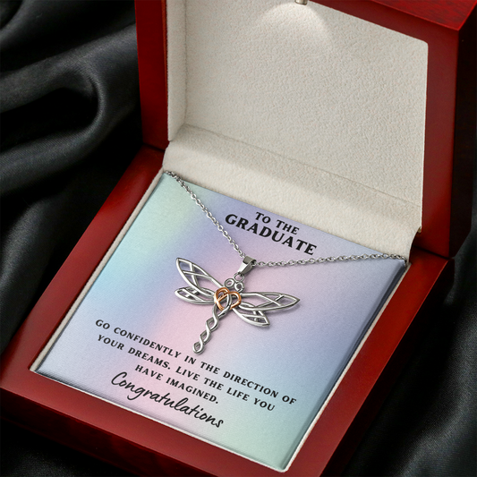 Live The Life You Have Imagined -  Dragonfly Necklace