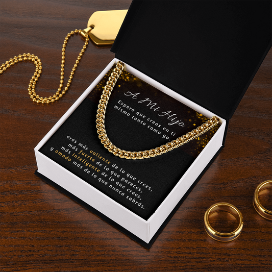 To My Son... Loved More Than You Know (Spanish) - Cuban Link Chain