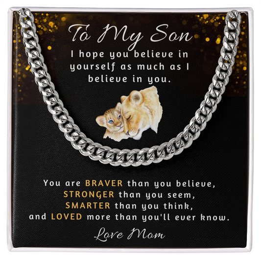 To My Son (Lion) - Cuban Link Chain