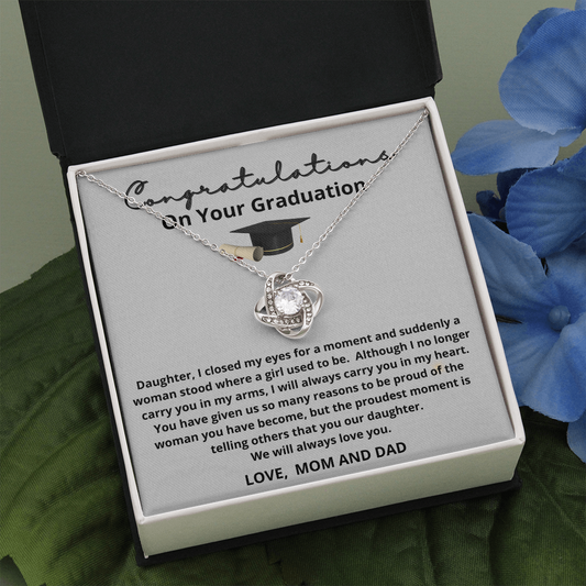 Congratulations on Your Graduation Daughter - Love Knot Necklace