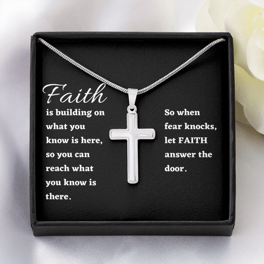 Faith Is Building - Stainless Steel Cross Necklace